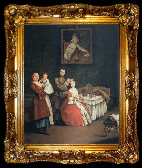 framed  Pietro Longhi The Hairdresser and the Lady, ta009-2